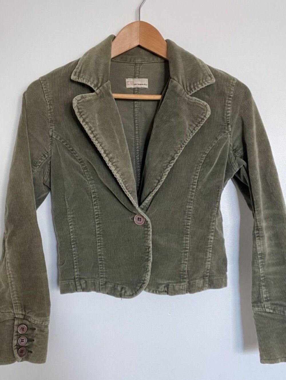 Y2K Olive Corduroy Jacket